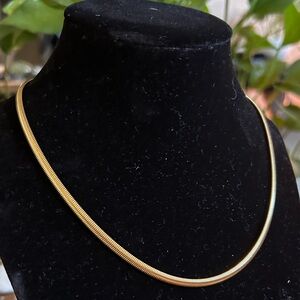 18K stainless steel flat snake chain necklace